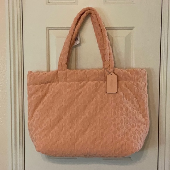 🍑 COACH TOTE IN SIGNATURE TERRY 🍑 NWT 🍑 - Picture 1 of 16